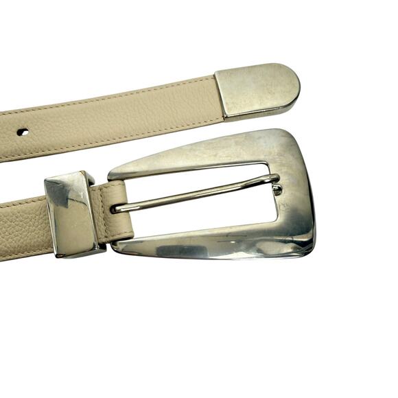 Khaite Lucca Leather Belt Solid Brass Buckle Dark Ivory Size 90/36 main image 5